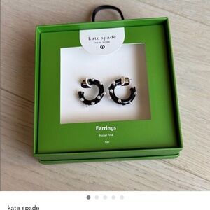 Kate Spade X  Earrings Black Hoops NWT